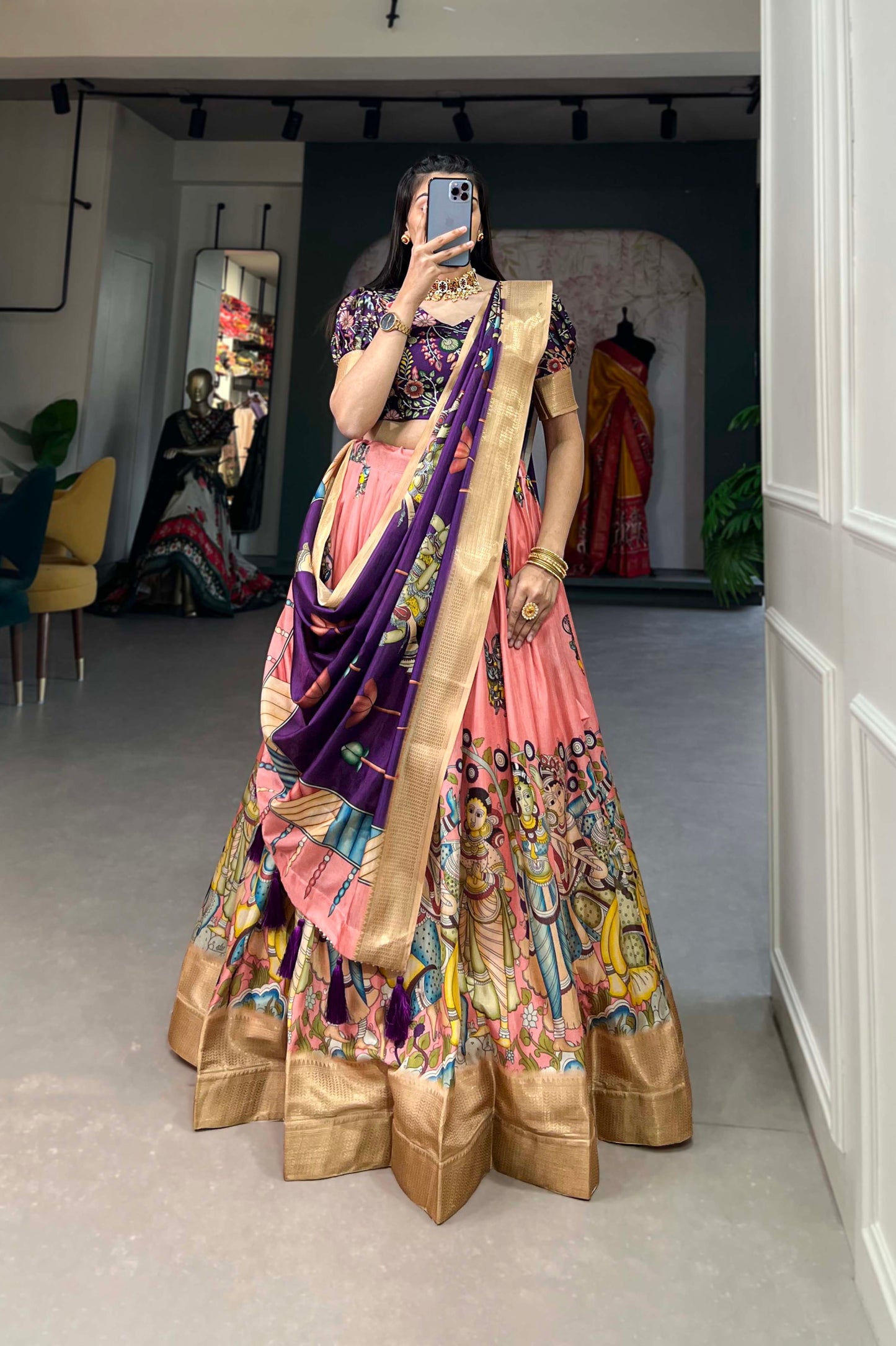 Ready-to-Wear Pink Lehenga Choli for Wedding Special Wear