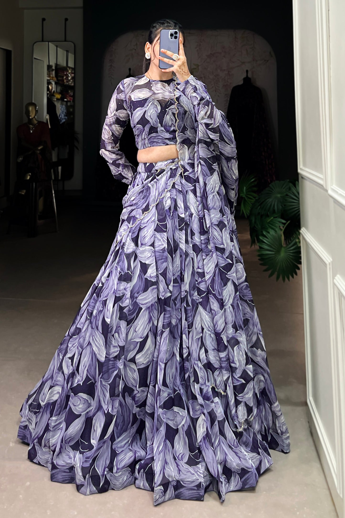 blue lehenga,plus size available,Comfort Fit,Premium Fabric,Express Delivery.
