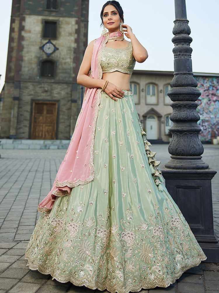 Roka Nikah Wear Pakistani Indian Outfit Embroidery Work Lehenga Choli Suit With Chiffon Dupatta