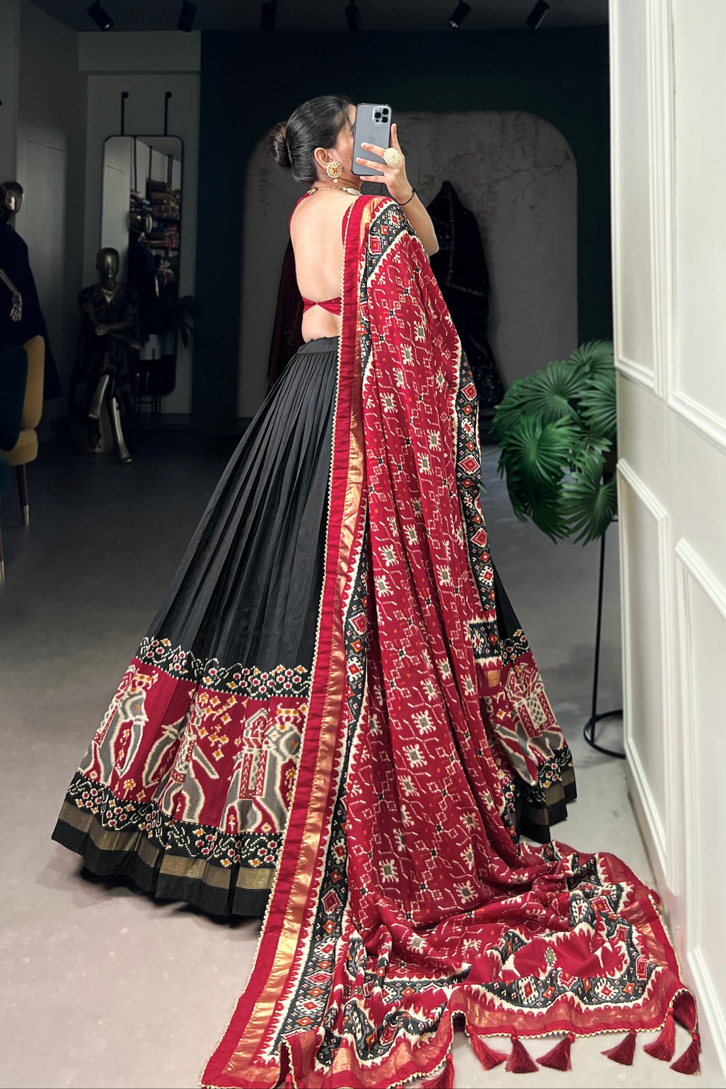 black lehenga,plus size available,Comfort Fit,Premium Fabric,Express Delivery.