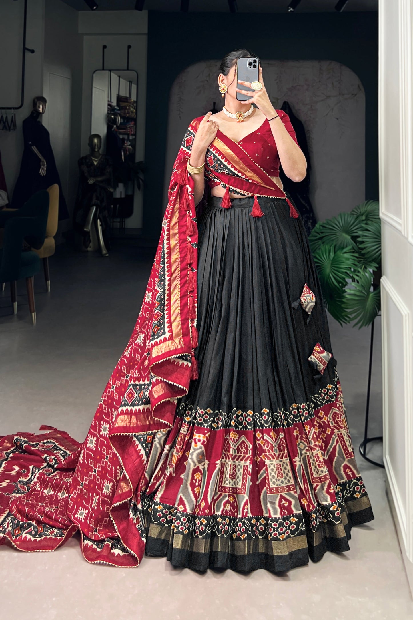 black lehenga,plus size available,Comfort Fit,Premium Fabric,Express Delivery.