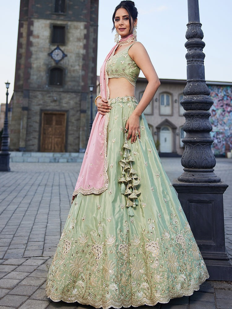 Roka Nikah Wear Pakistani Indian Outfit Embroidery Work Lehenga Choli Suit With Chiffon Dupatta