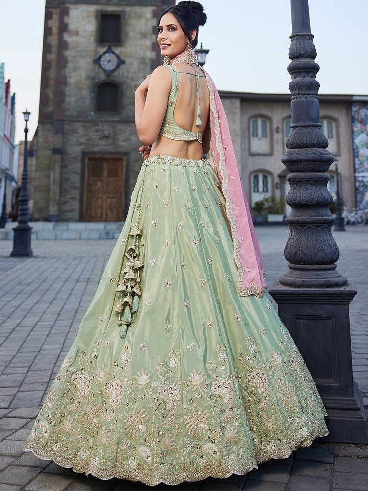 Roka Nikah Wear Pakistani Indian Outfit Embroidery Work Lehenga Choli Suit With Chiffon Dupatta