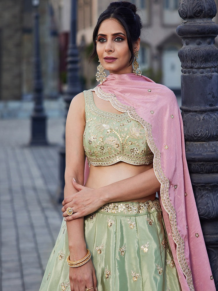 Roka Nikah Wear Pakistani Indian Outfit Embroidery Work Lehenga Choli Suit With Chiffon Dupatta