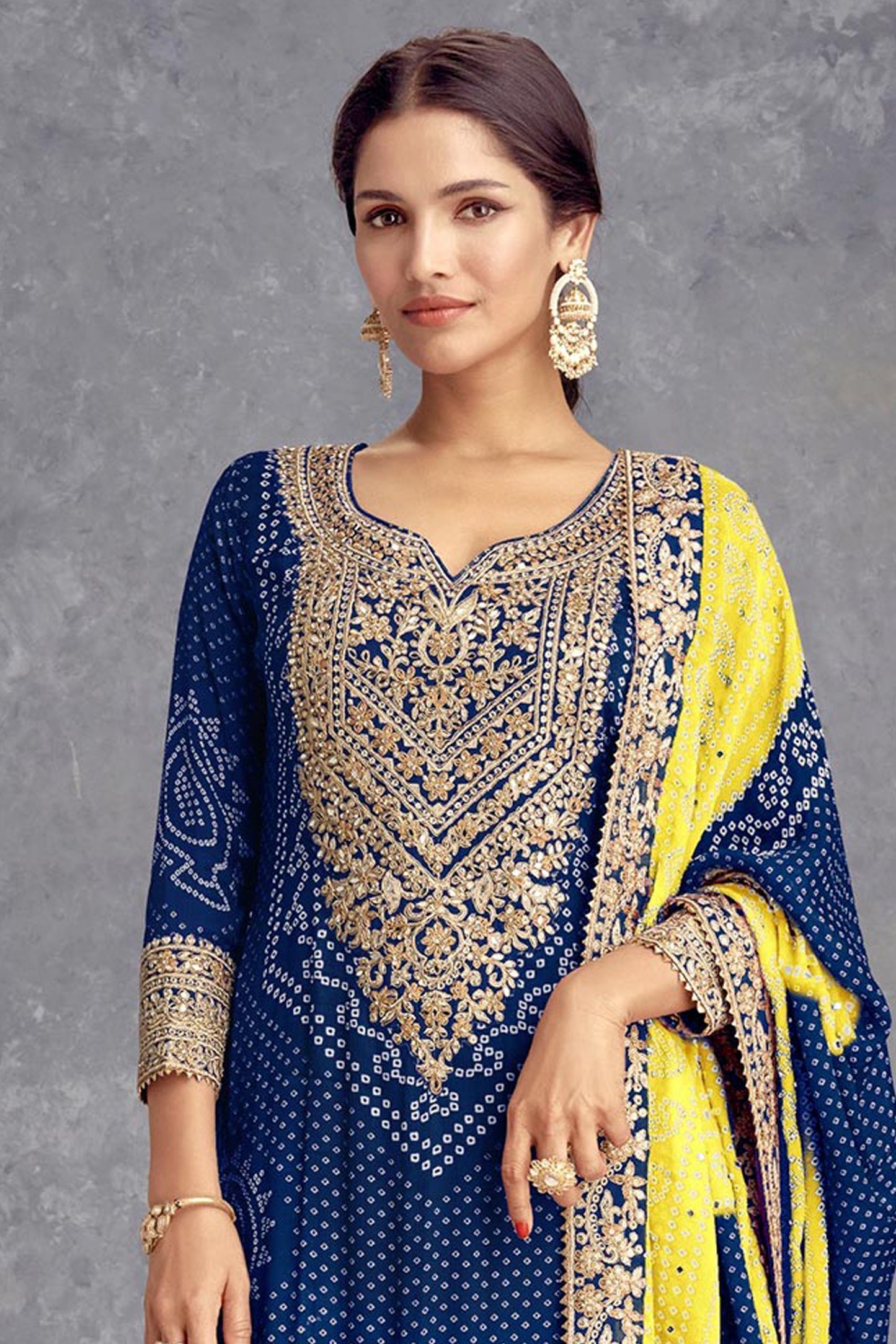 Reay To Wear Style Navy Color Plazzo Dress For Wedding-Festival