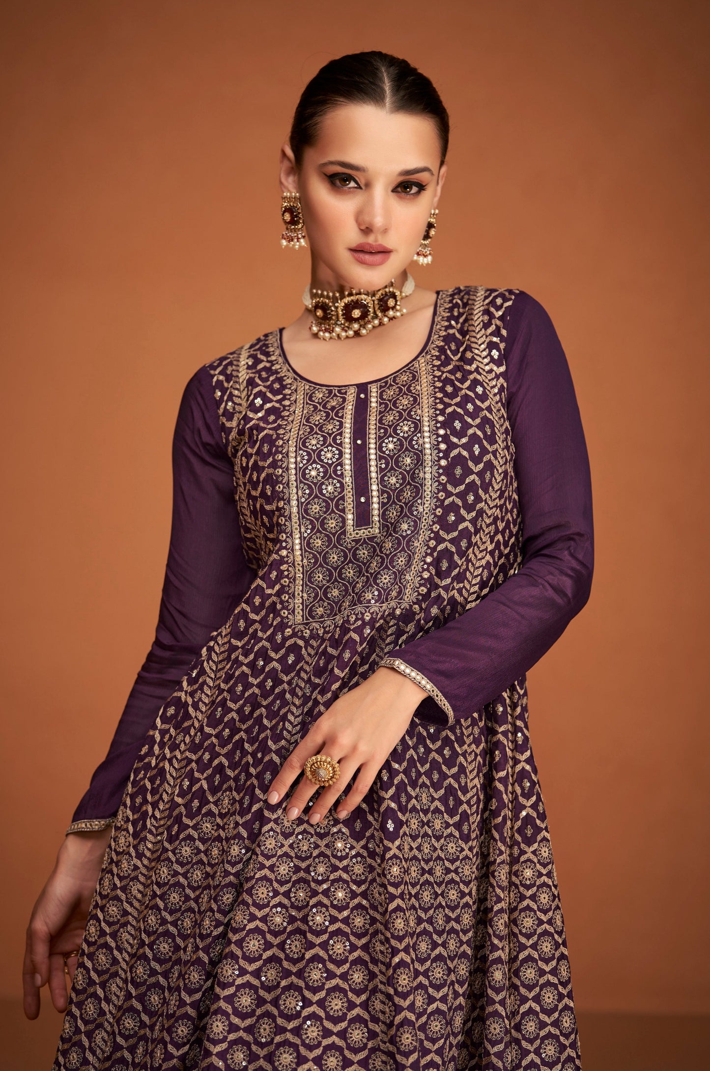 Designer Pakistani Indian Embroidered Salwar Kameez with Dupatta