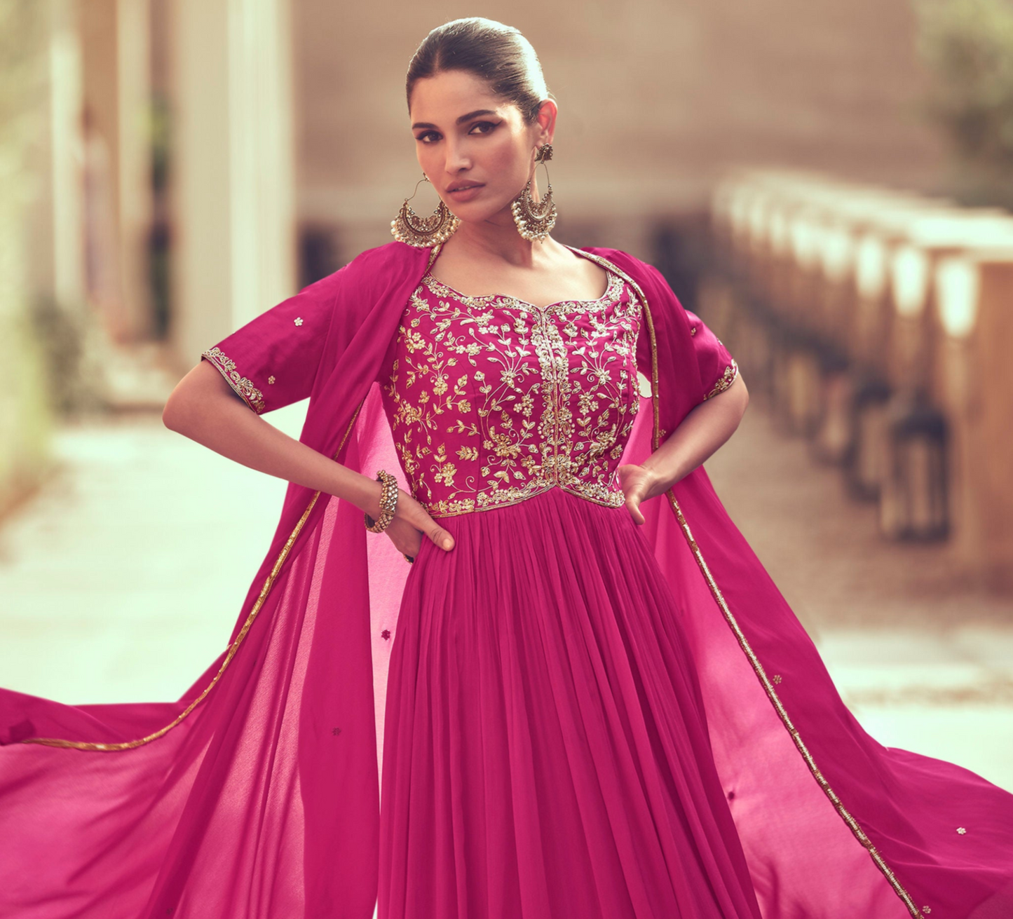 Heavy Embroidered Stylish Eid Party Full-Length Anarkali with Dupatta