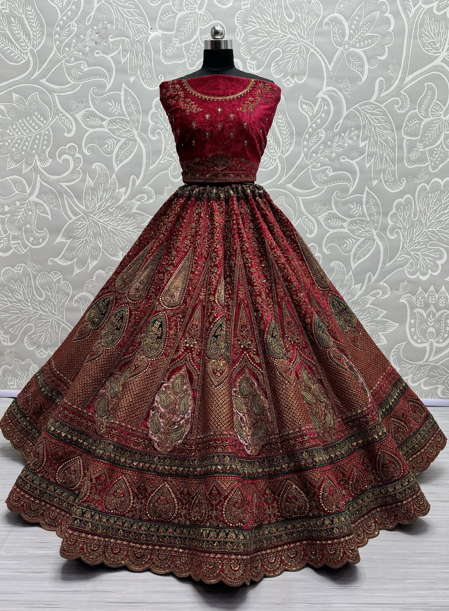 red lehenga,plus size available,Comfort Fit,Premium Fabric,Express Delivery.