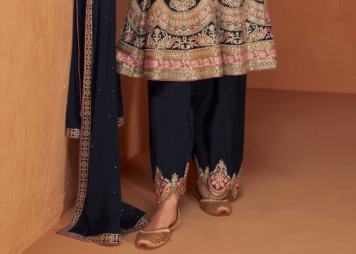 Women’s Wedding Party Wear Salwar Kameez with Dupatta & Palazzo Dress