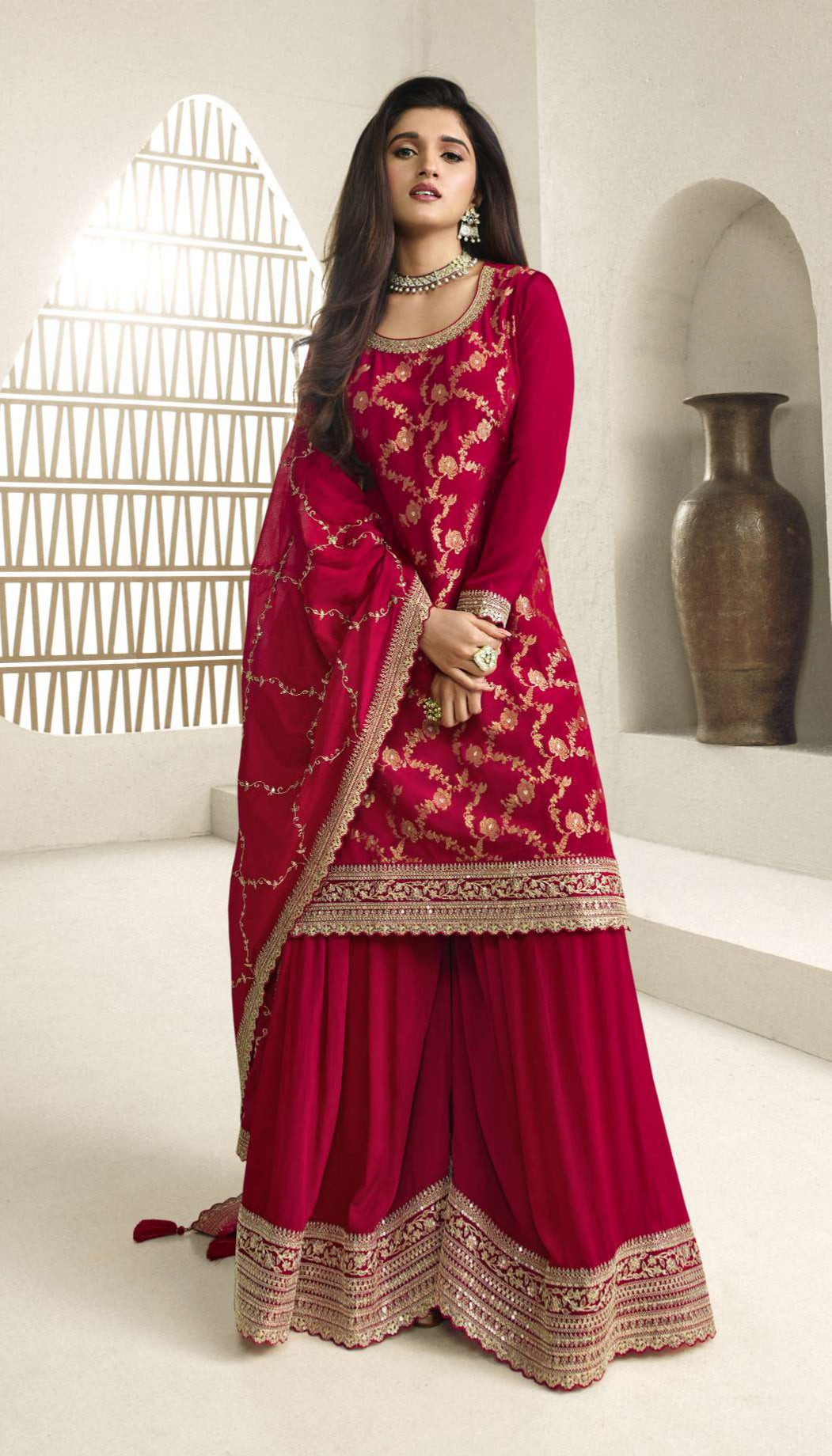Salwar Kameez Palazzo Dupatta Dresses Ready-made Designer Party Wear