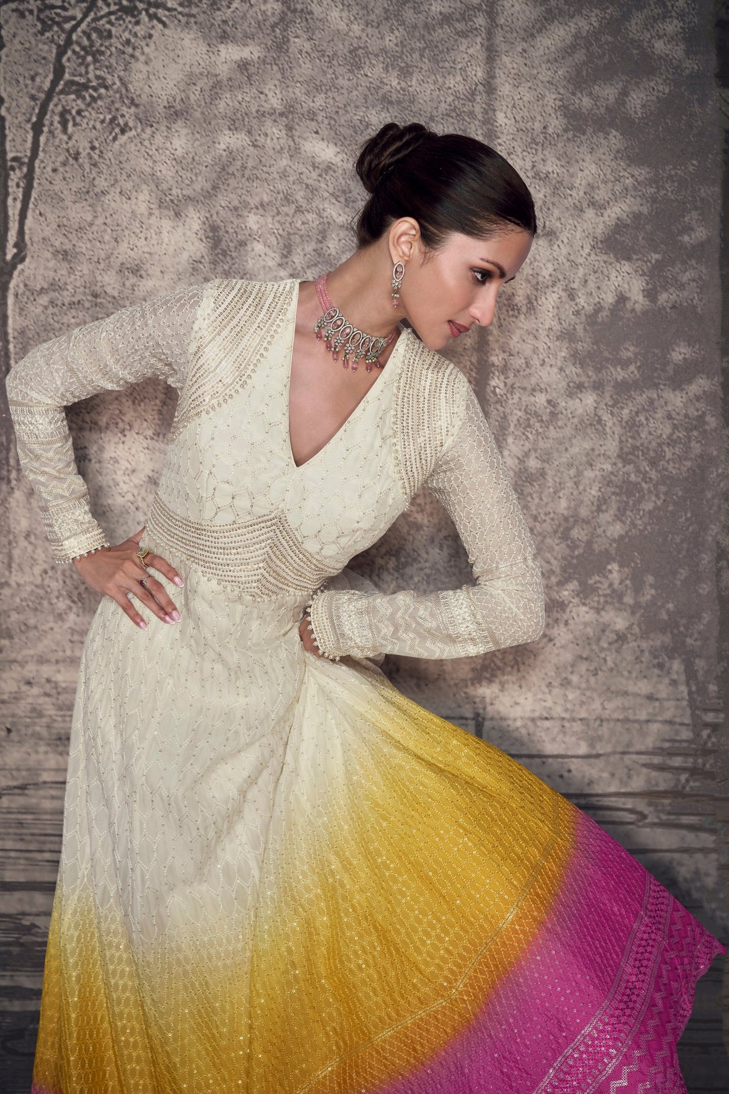 Bollywood Heavy Flared Anarkali Gown for Reception Wear