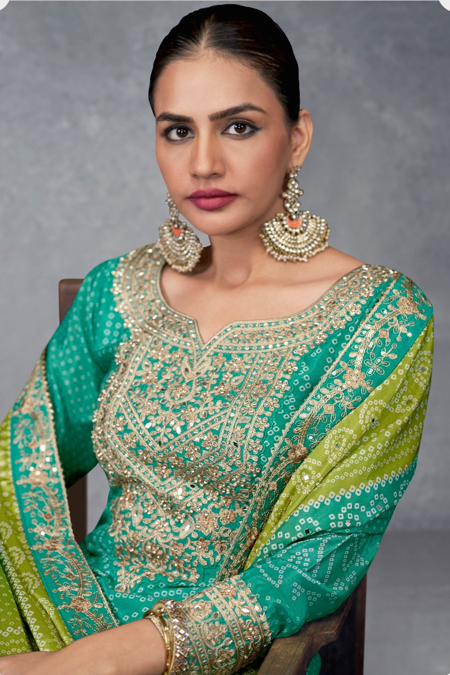 Bollywood style sky blue party wear salwar kameez palazzo suits