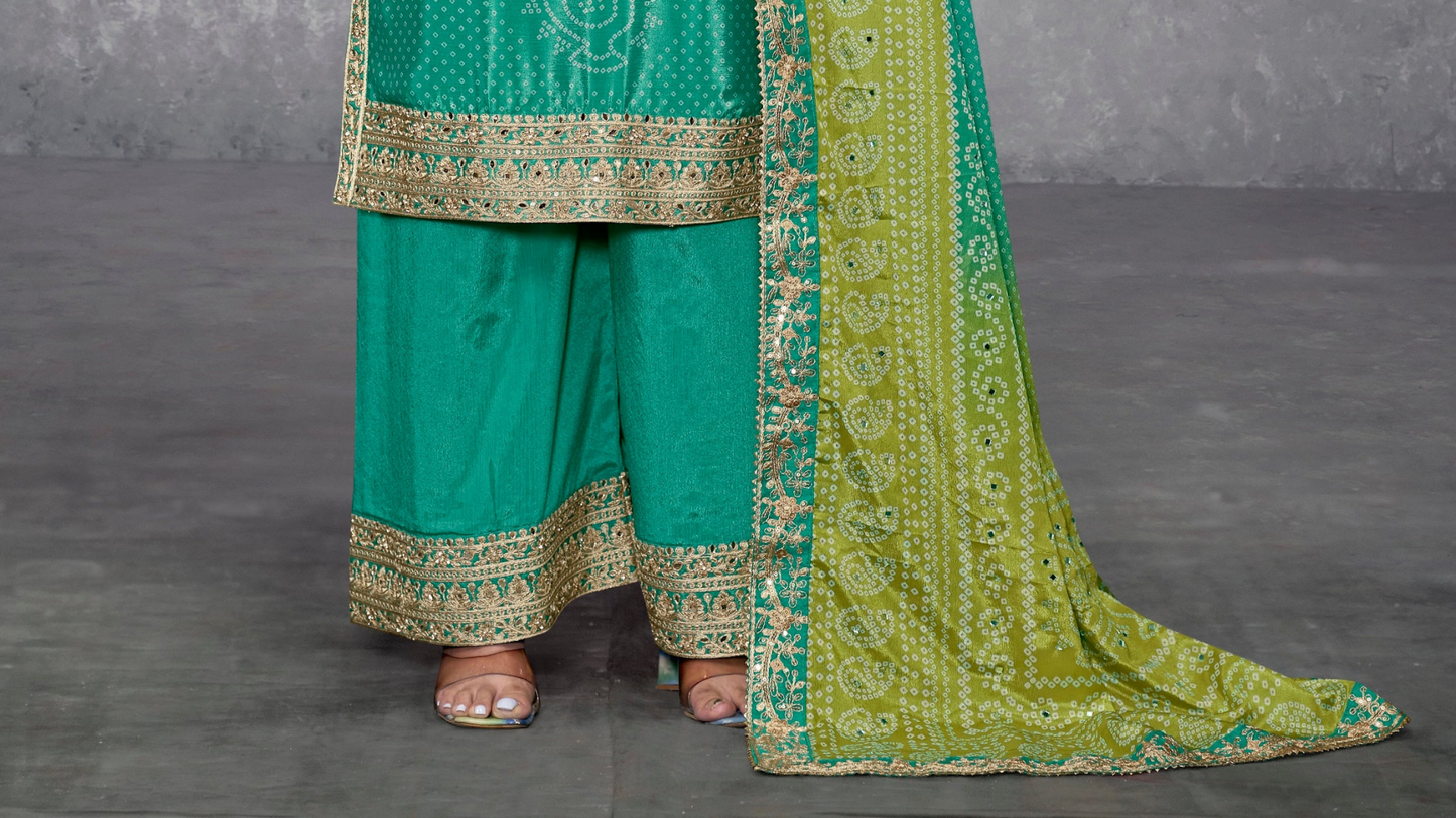 Bollywood style sky blue party wear salwar kameez palazzo suits
