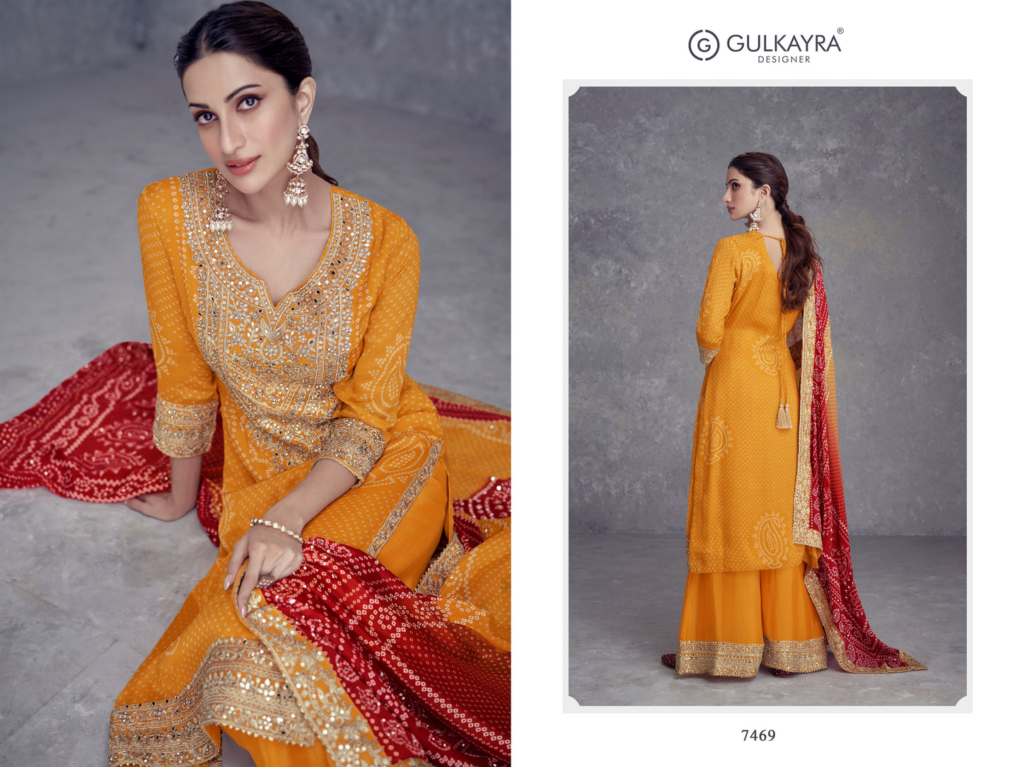 New Style Yellow Color Siquance Work Western Plazzo Dress With Dupatta