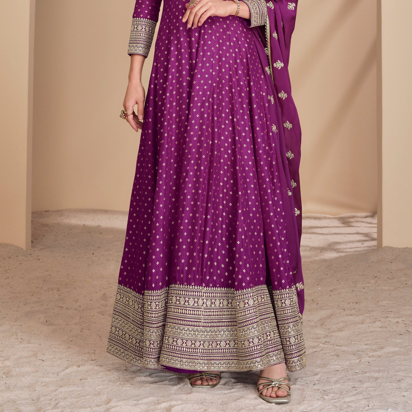 Wedding Reception Ethnic Designer Long Anarkali Gown Dupatta Suits