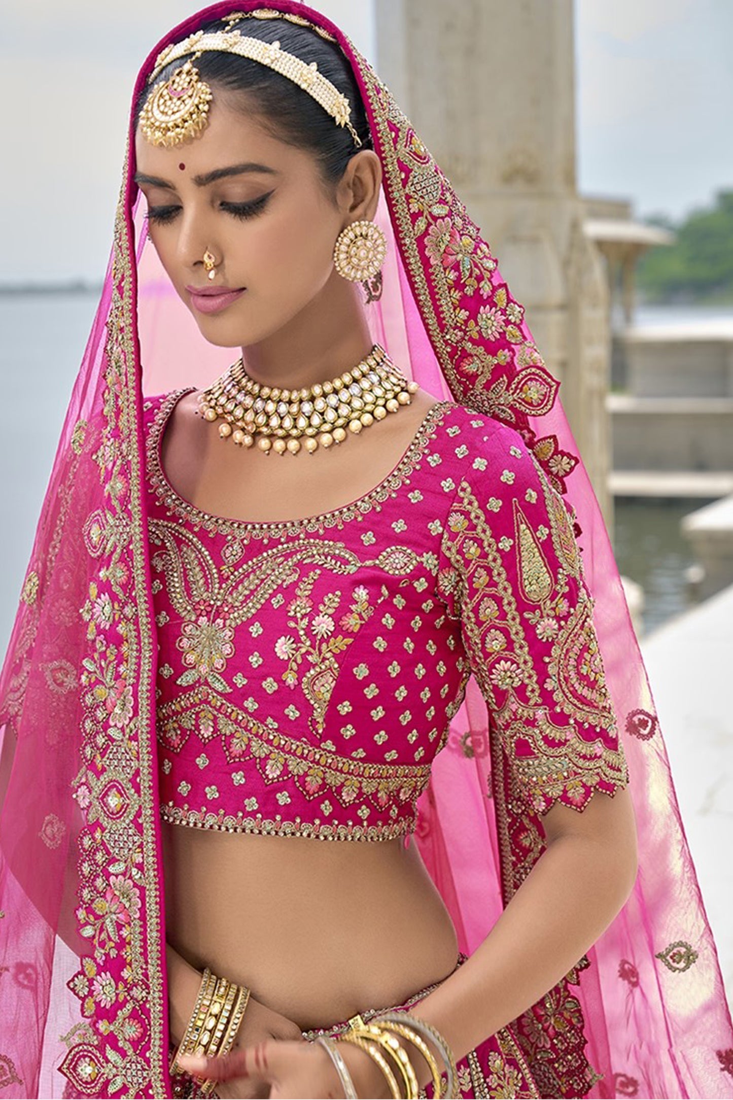 "Celebrate traditions in the USA with our lehengas."