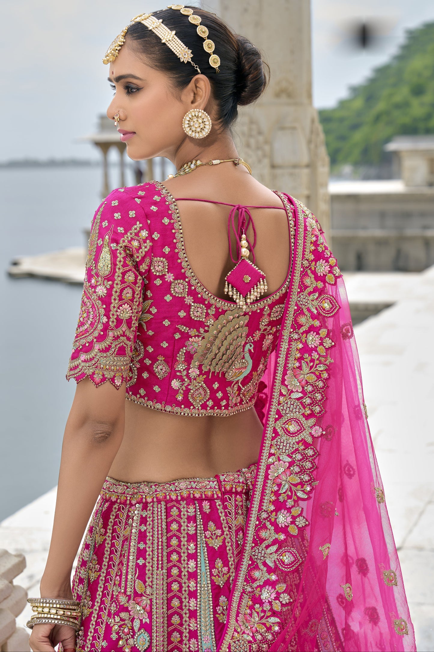 "Celebrate traditions in the USA with our lehengas."