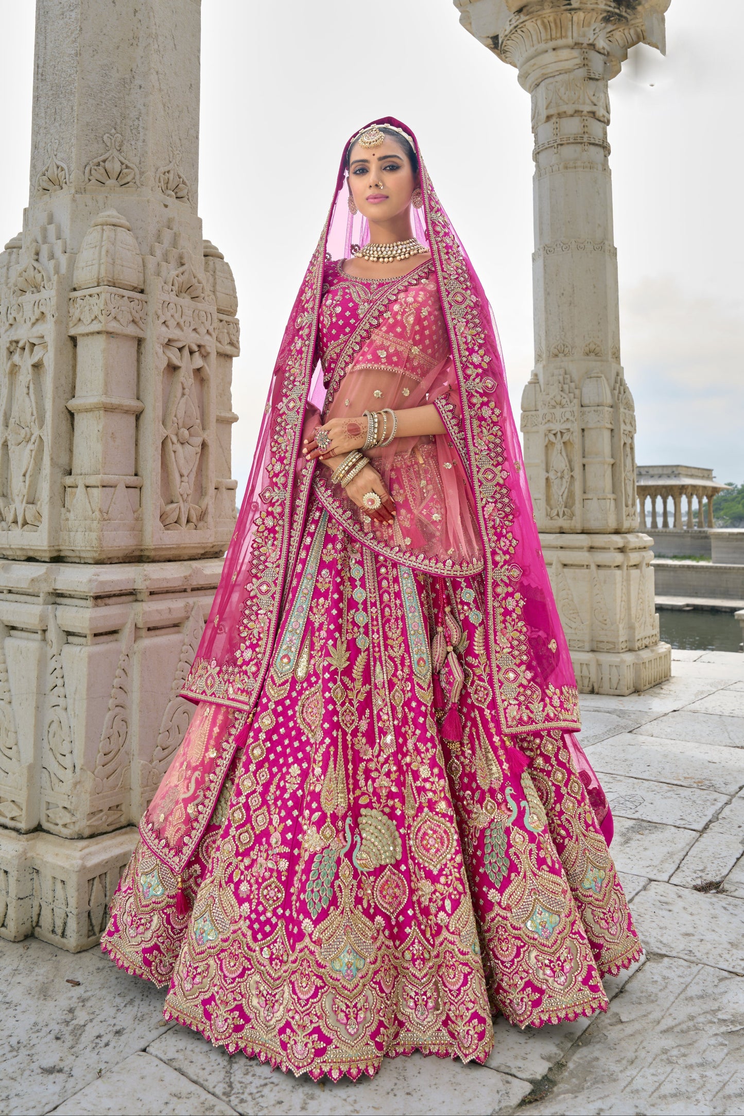 "Celebrate traditions in the USA with our lehengas."