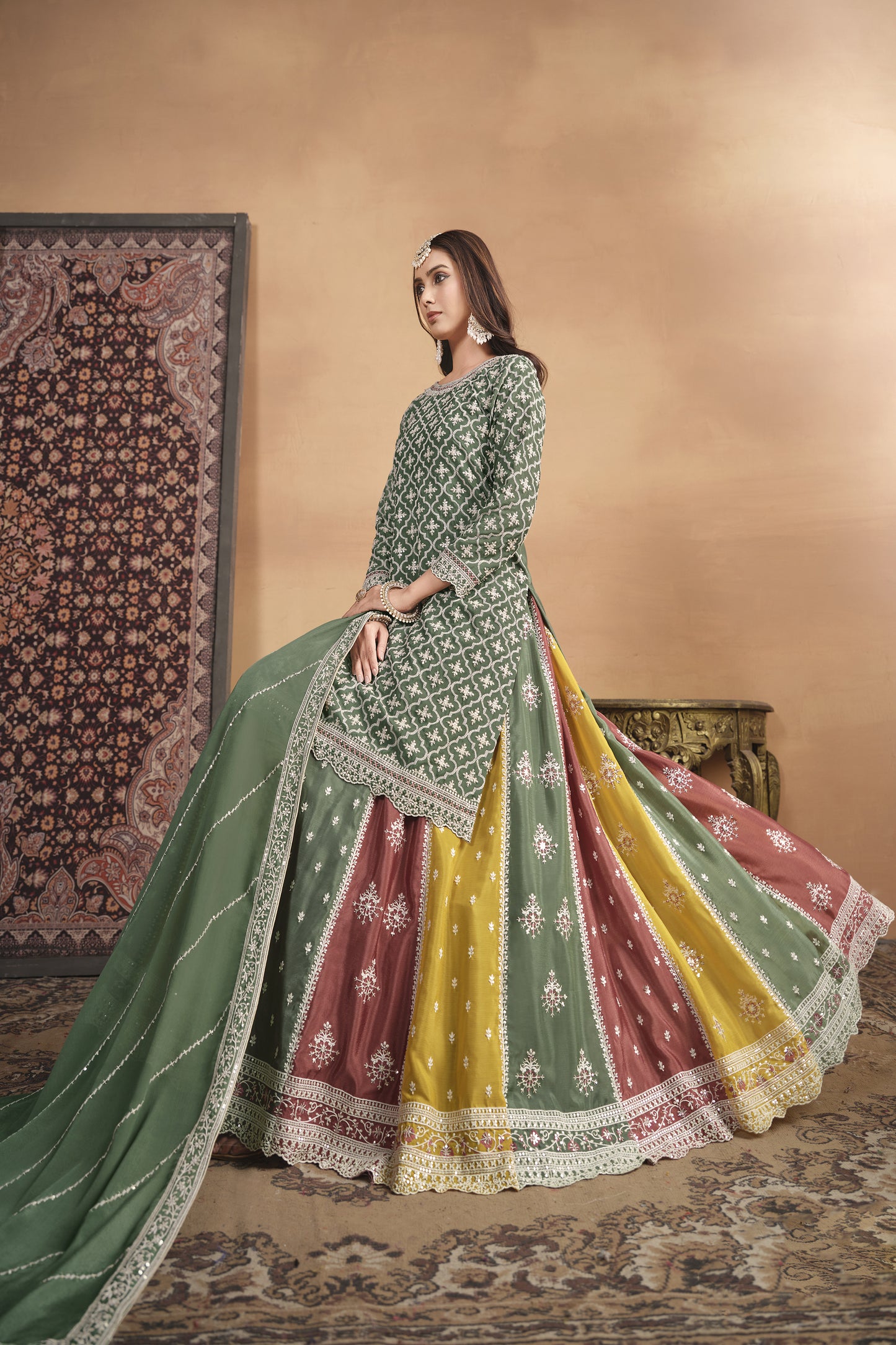 "Lehengas made for Indian functions across the USA."