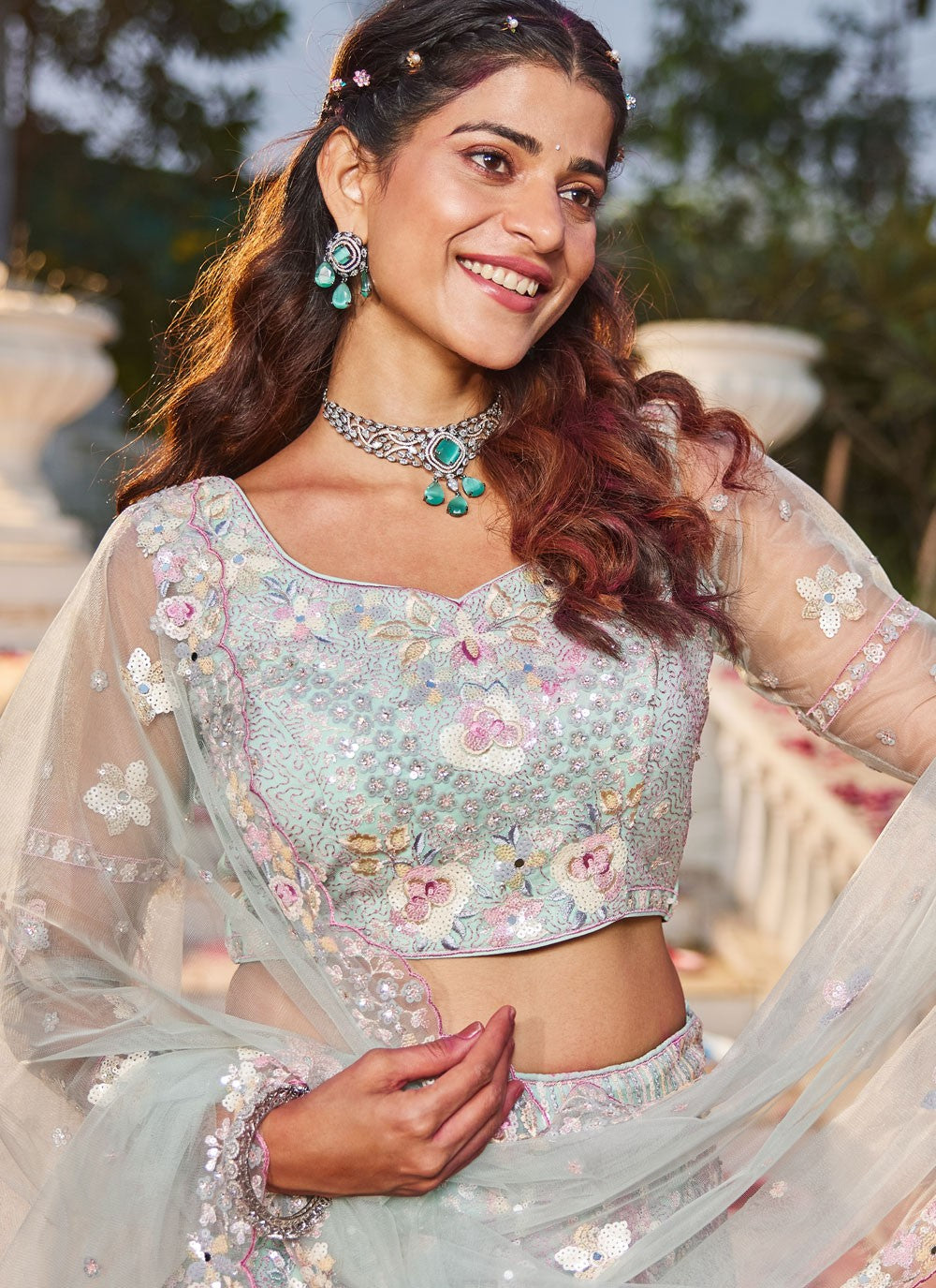 "Celebrate Indian roots in the U.S. with our lehengas."