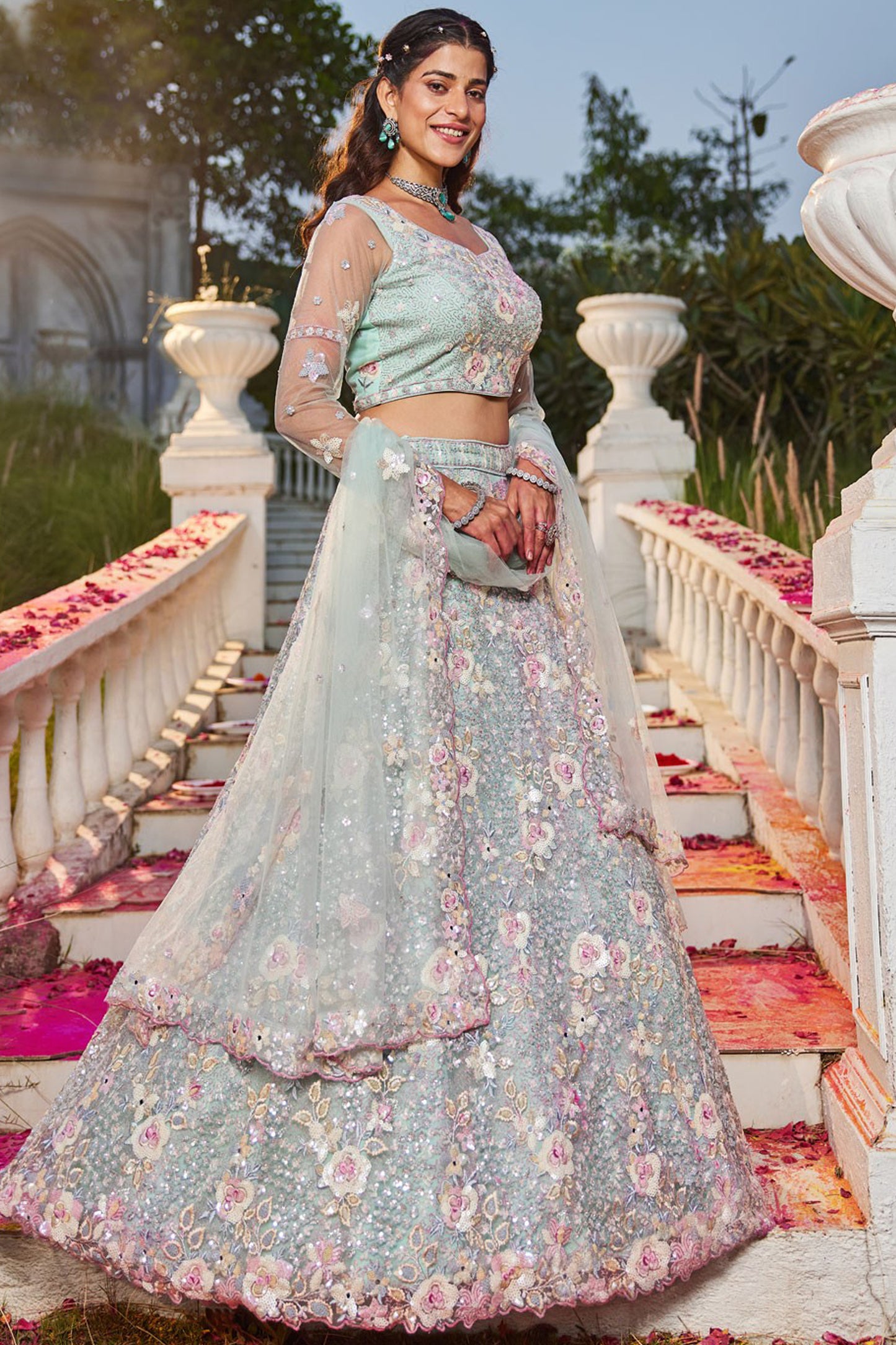 "Celebrate Indian roots in the U.S. with our lehengas."