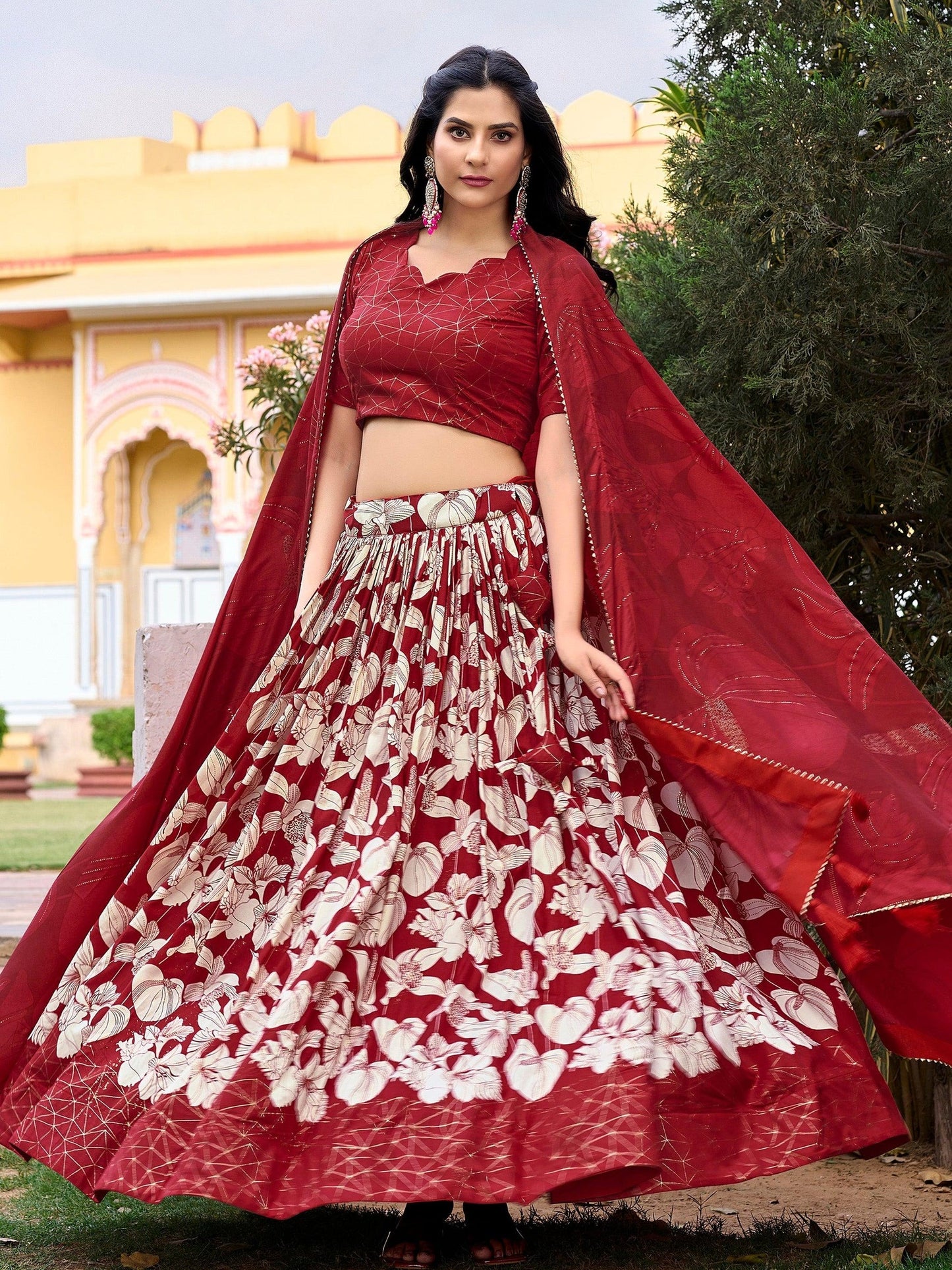 "Traditional lehengas for modern Indian Americans."
