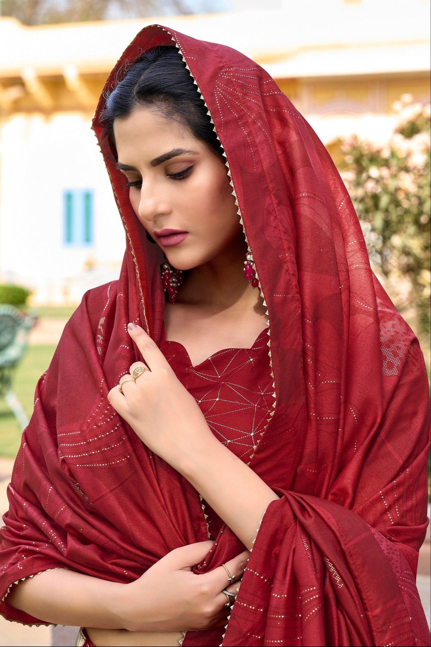 "Traditional lehengas for modern Indian Americans."