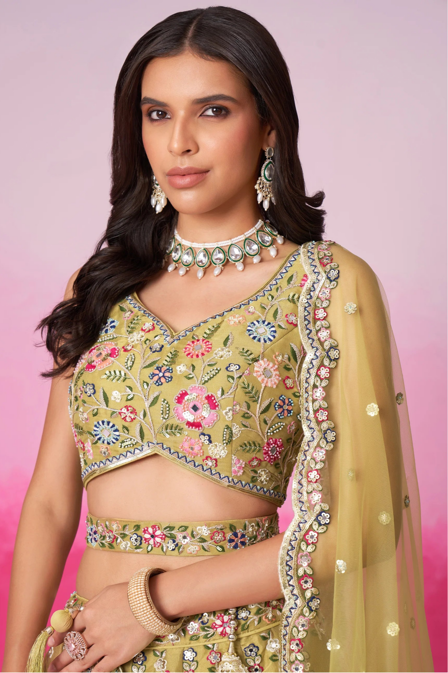Heavy Embroidery Worked Lehengha Choli With Heavy Dupatta Suit.