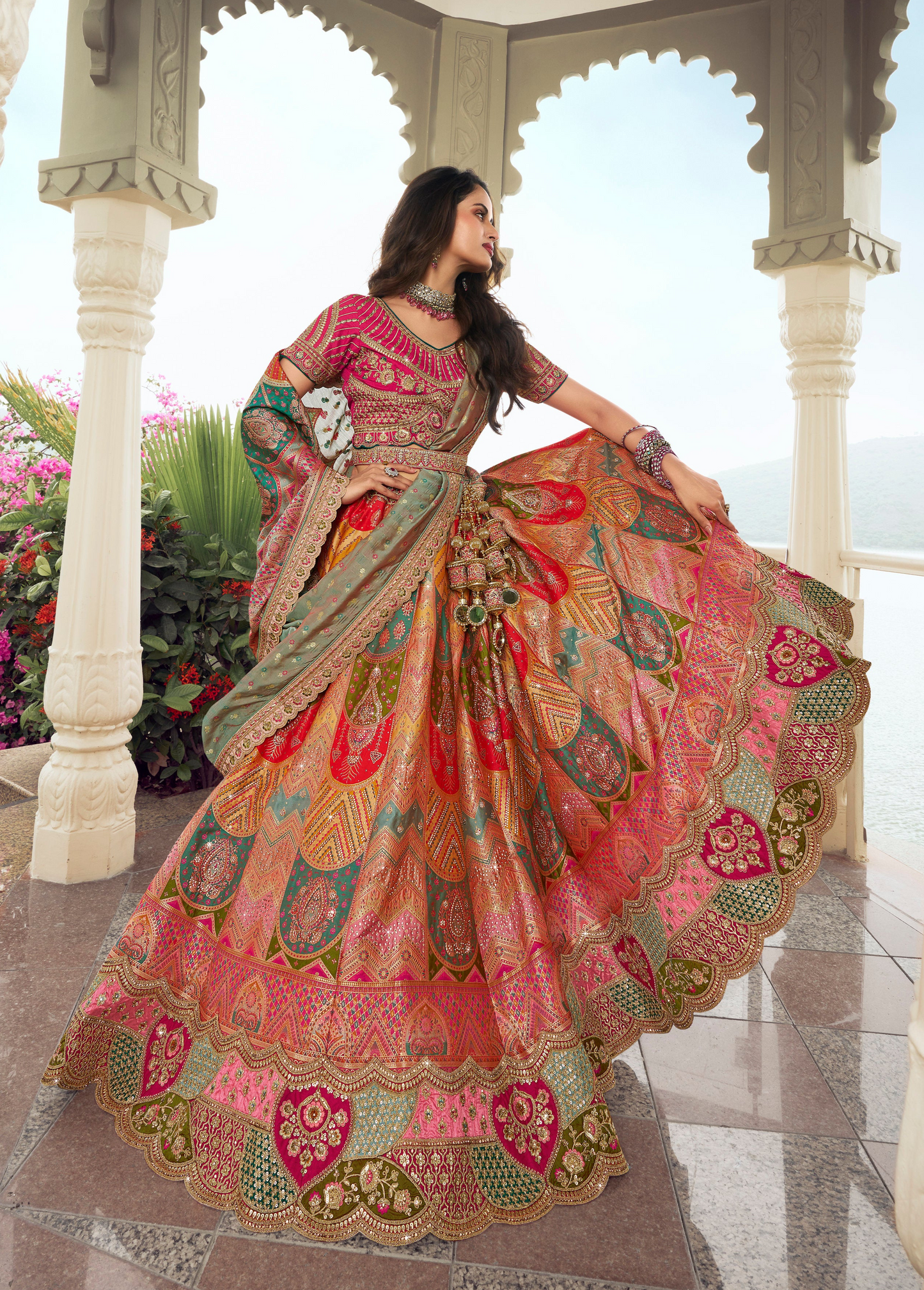 "Celebrate Indian roots in the U.S. with our lehengas."