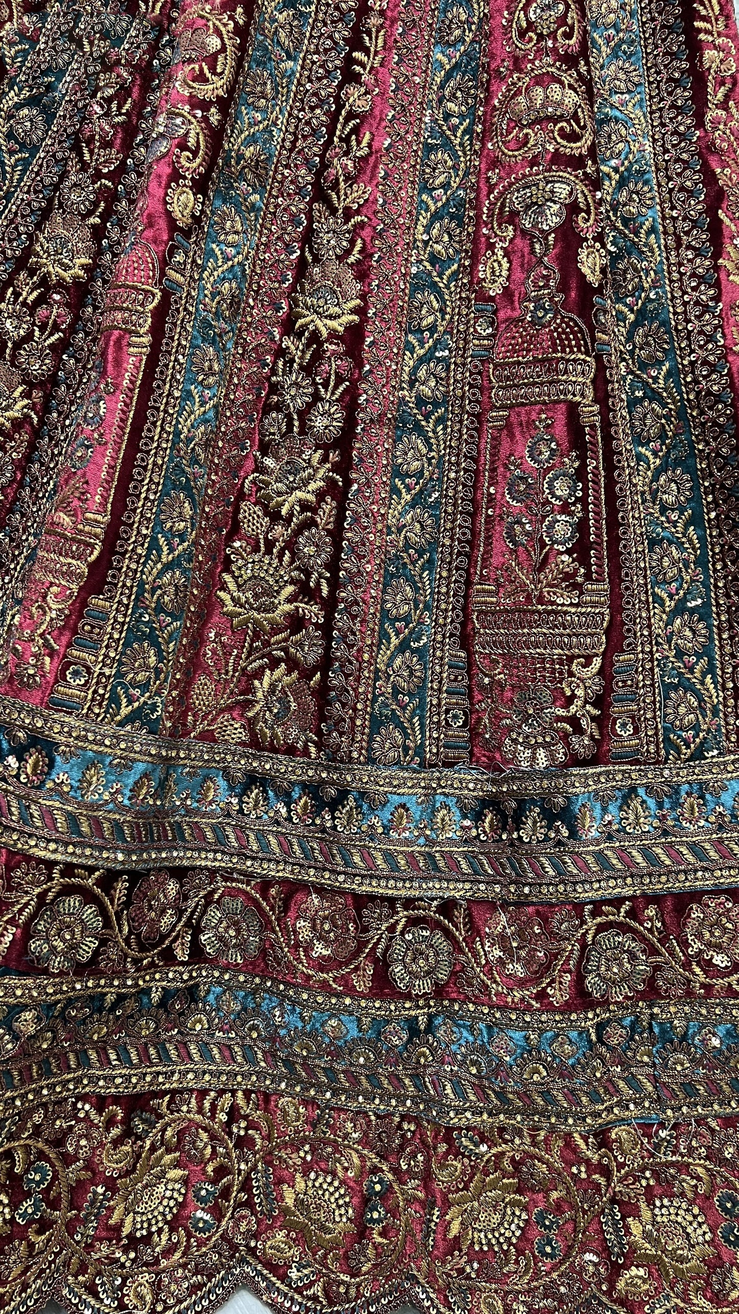 Stylish Multi Color Stitched Flared Lehenga Choli With Double Dupatta