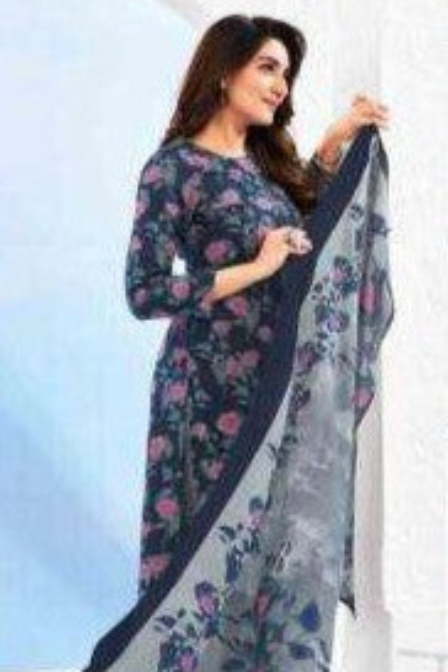 Gray cotton outfit with a sleek and modern vibe, perfect for everyday elegance, workwear, and minimalist festive styles.