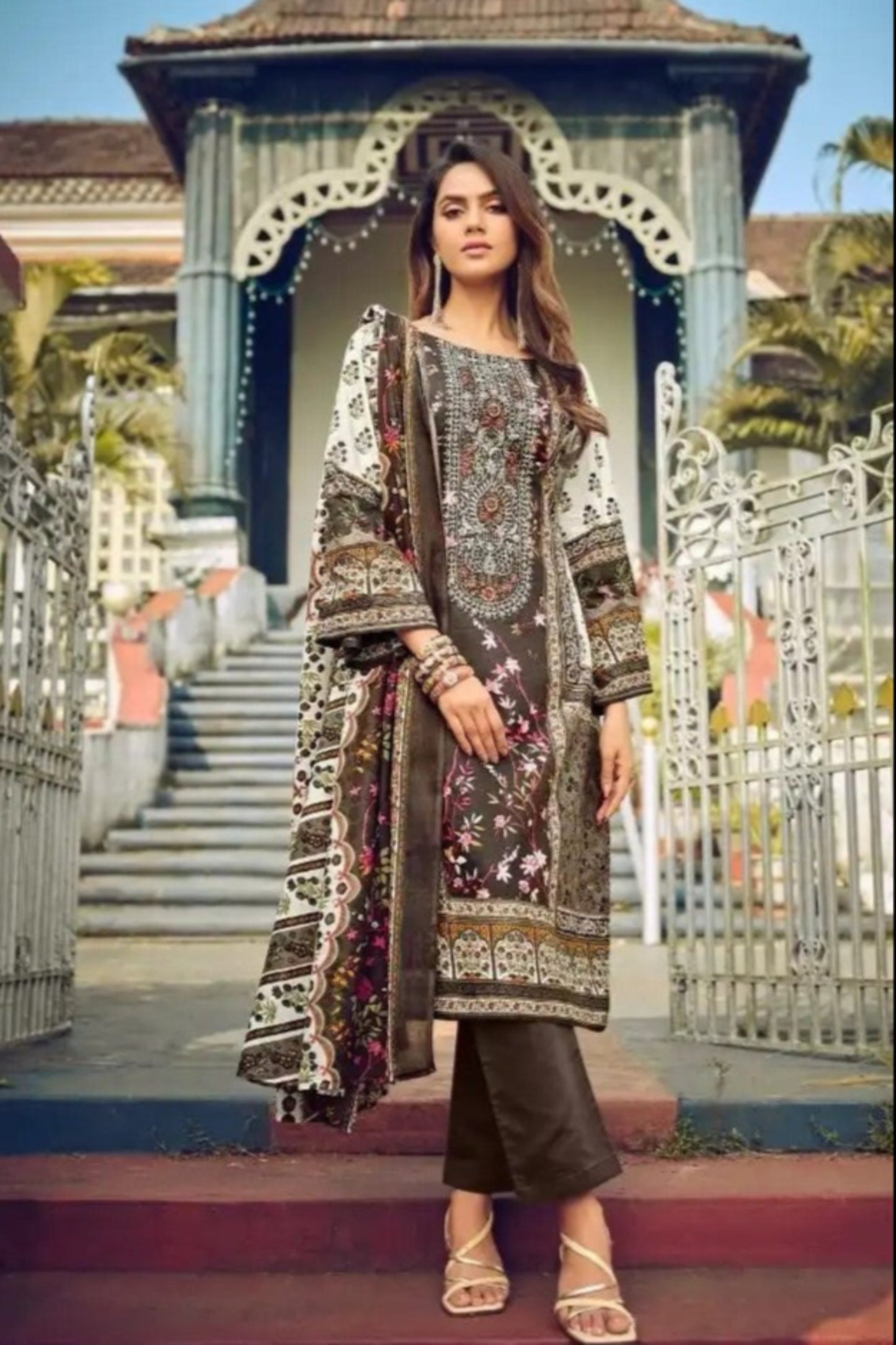 Dark brown cotton outfit with a warm and earthy tone, perfect for everyday wear, cultural events, and cozy gatherings.