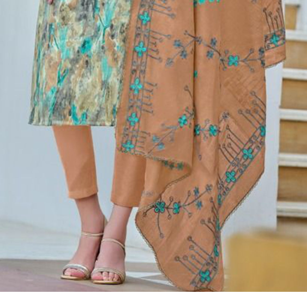 Light blue cotton outfit with a cool and soothing vibe, perfect for daily wear and relaxed summer outings.