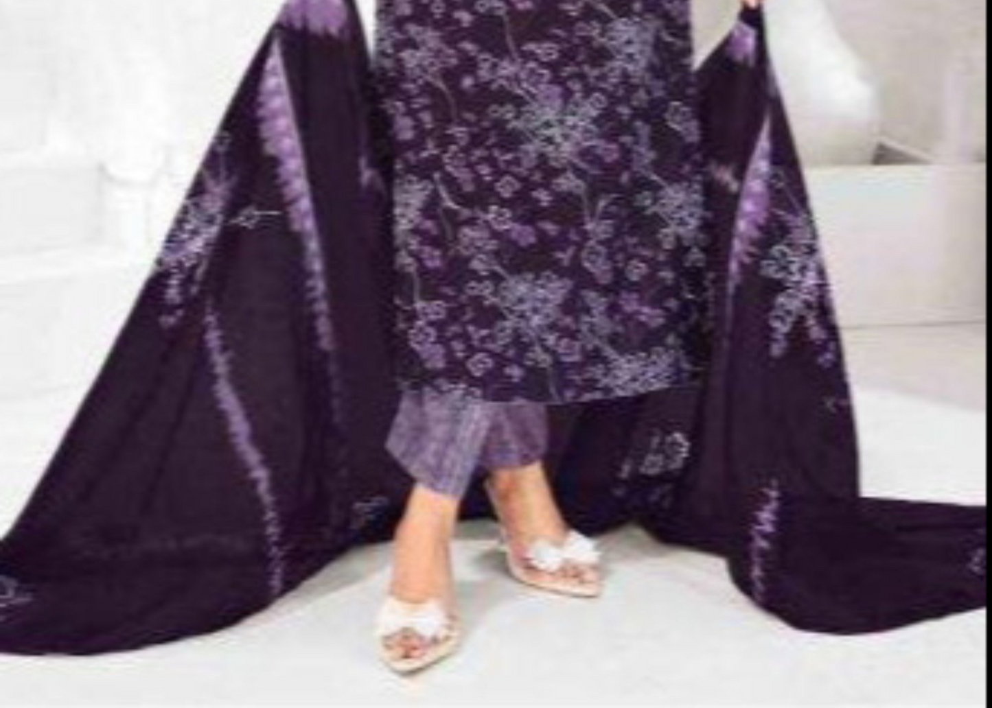 Violet cotton outfit with a rich and vibrant charm, perfect for festive occasions, cultural events, and stylish everyday wear.