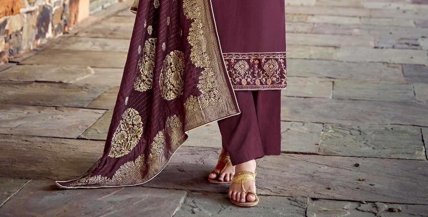 Indian traditional premium fabric embroidery designer salwar suit
