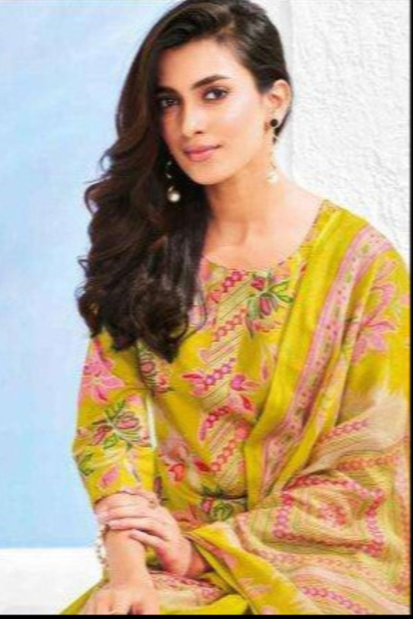 Yellow cotton outfit with a bright and cheerful vibe, perfect for festive mornings, casual outings, and radiant everyday wear.