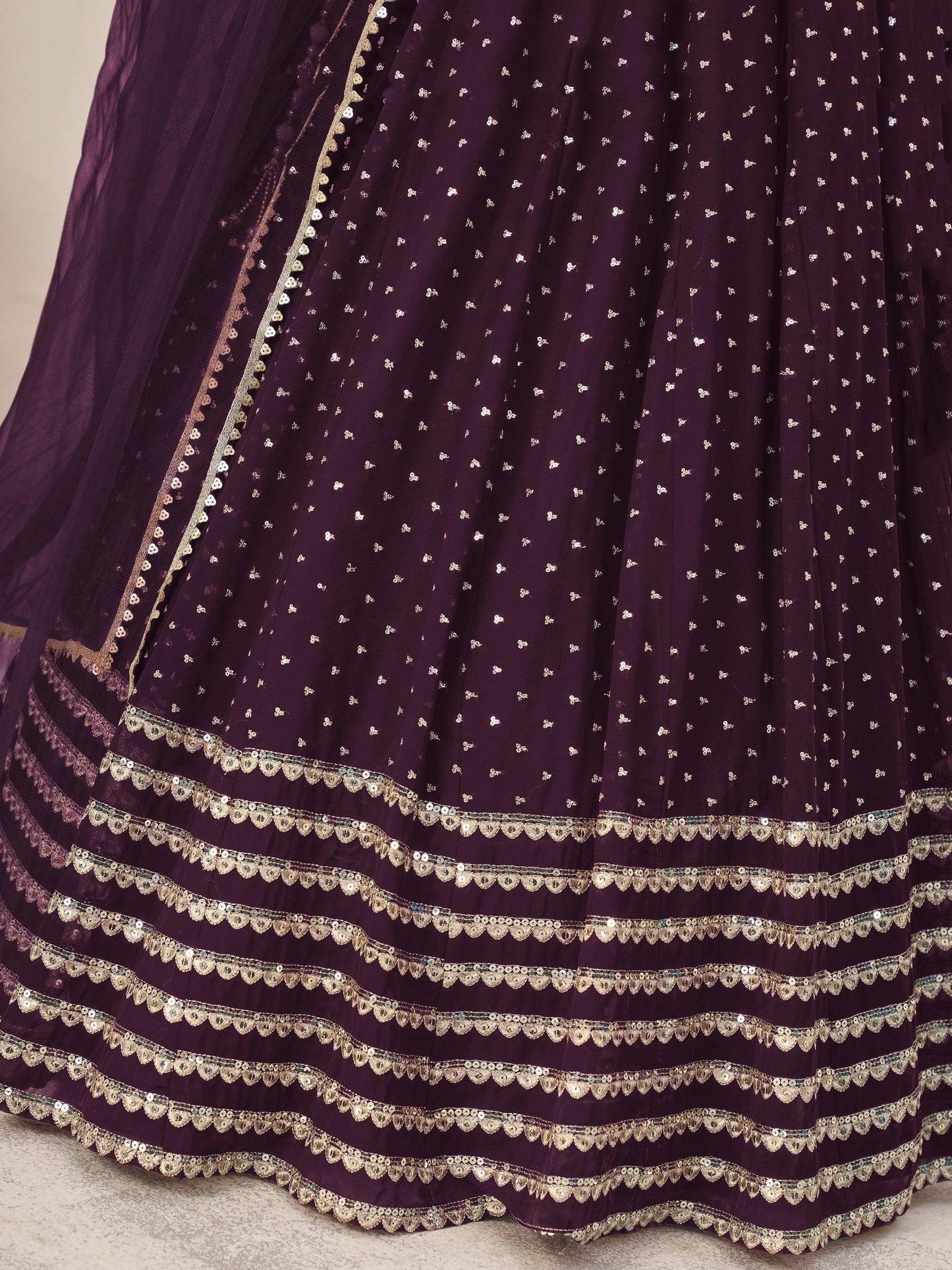 "Celebrate Indian roots in the U.S. with our lehengas."