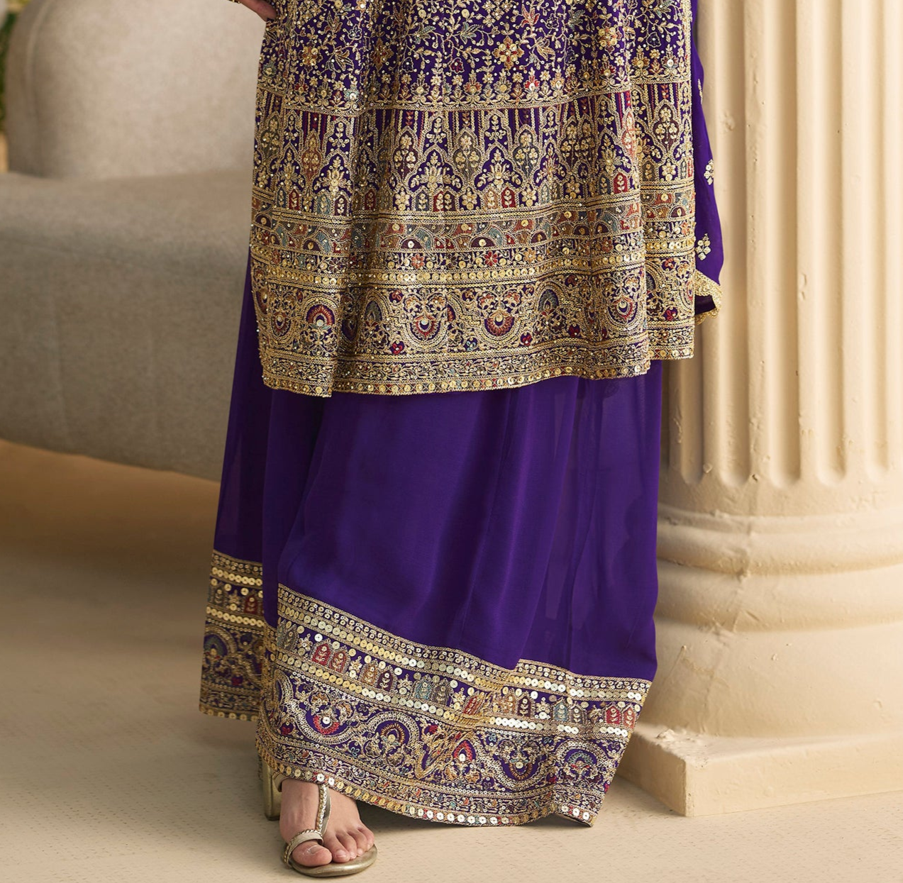 Eid Function Party Wear Salwar Kameez Palazzo With Dupatta Designer Suits USA