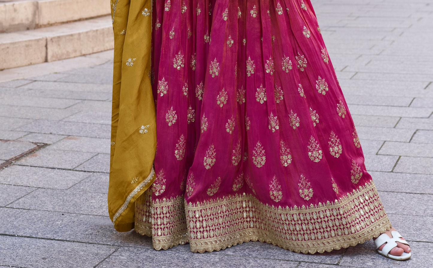 Bridal Sharara dress with embroidery and fast shipping