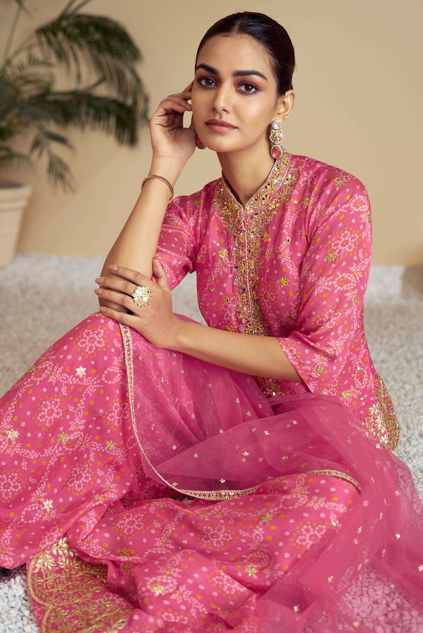 Fancy Pakistani Sharara suit for reception party USA