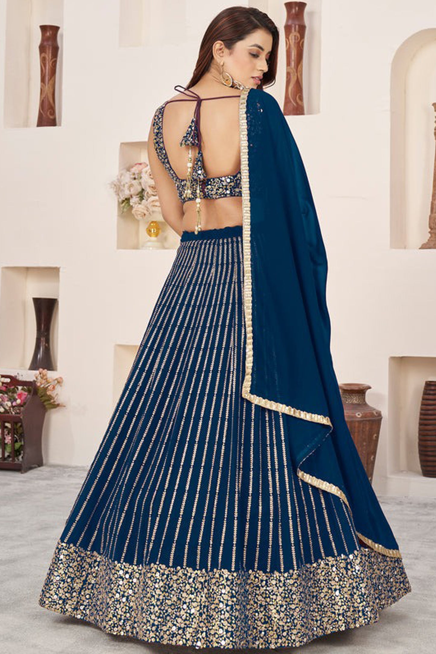 "Desi lehengas for American celebrations."