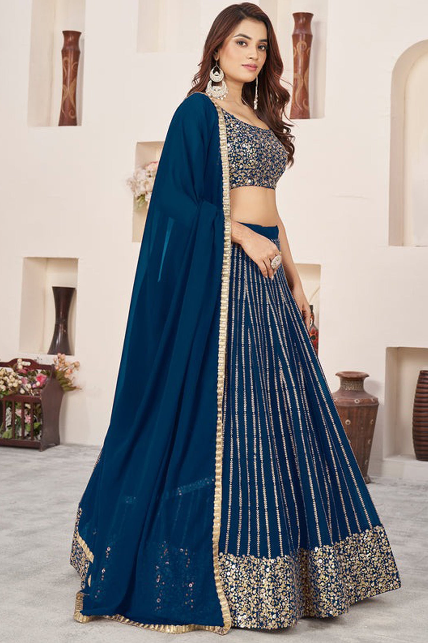 "Desi lehengas for American celebrations."