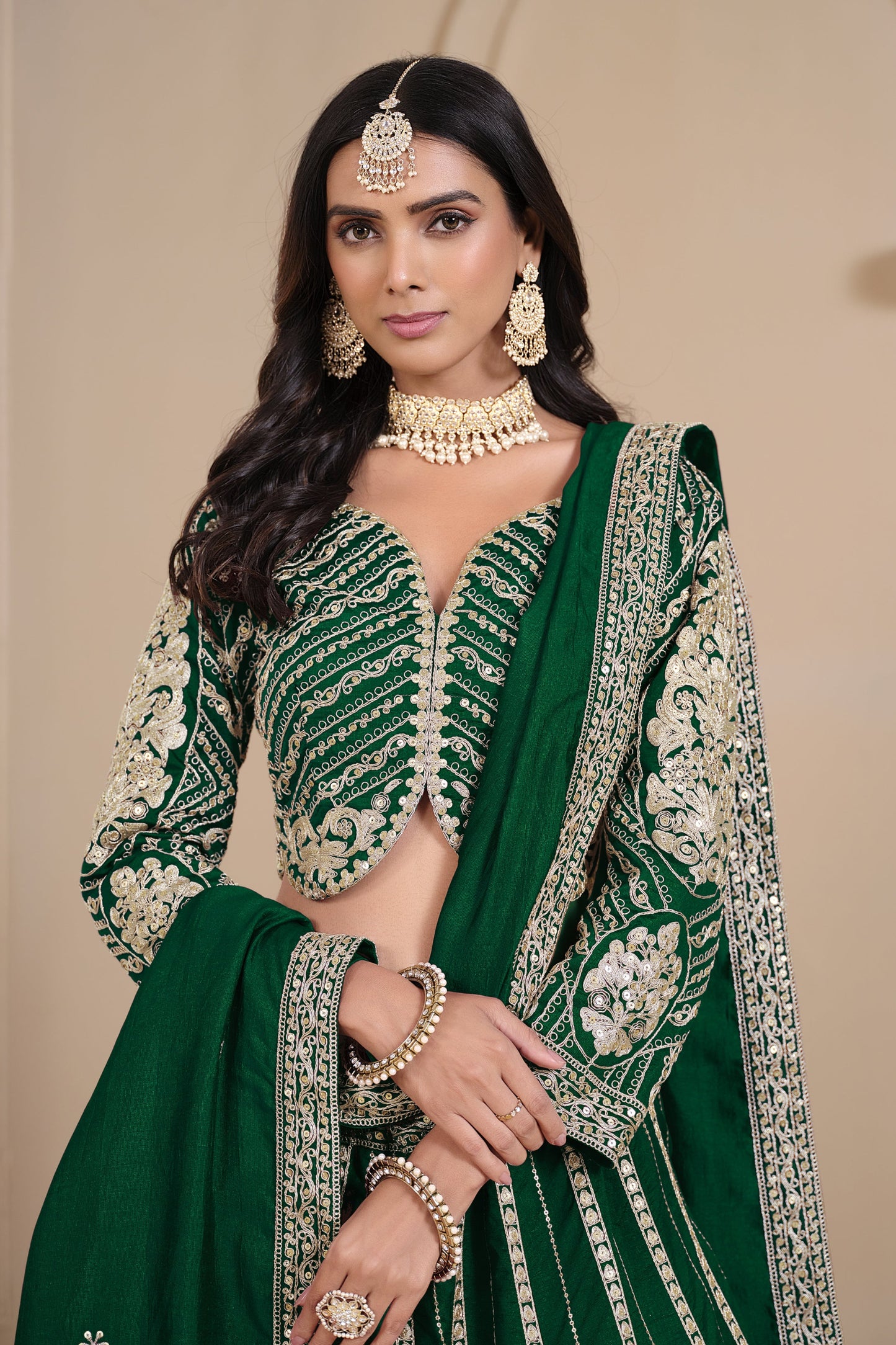 "Elegant lehengas for U.S.-based Indian celebrations."