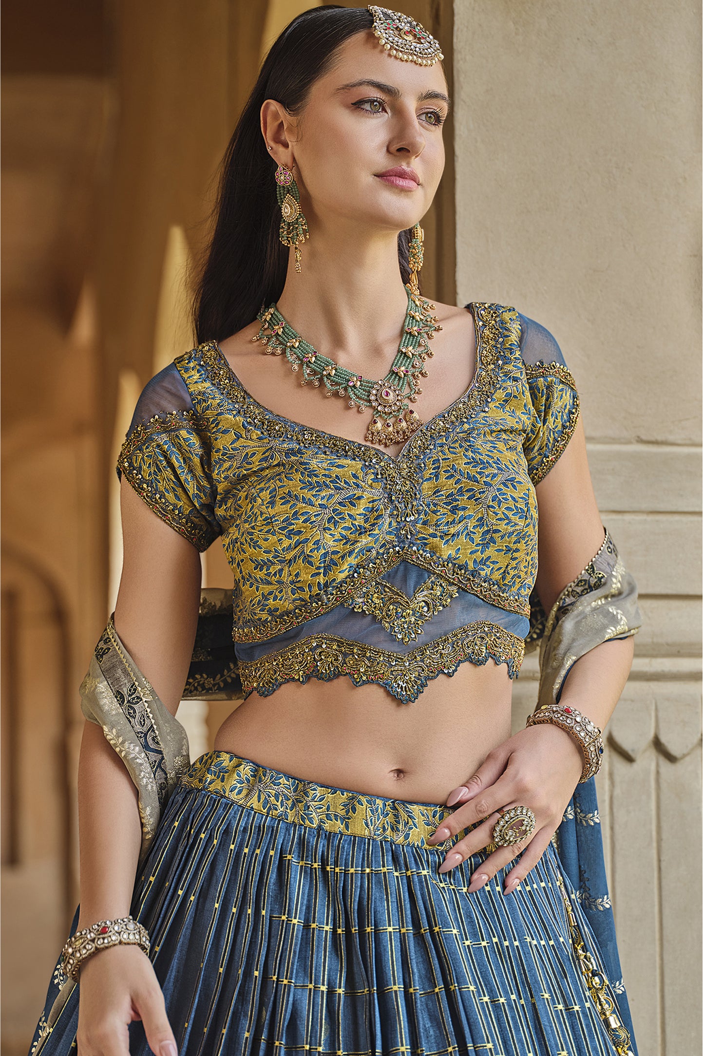 "Desi lehengas for American celebrations."