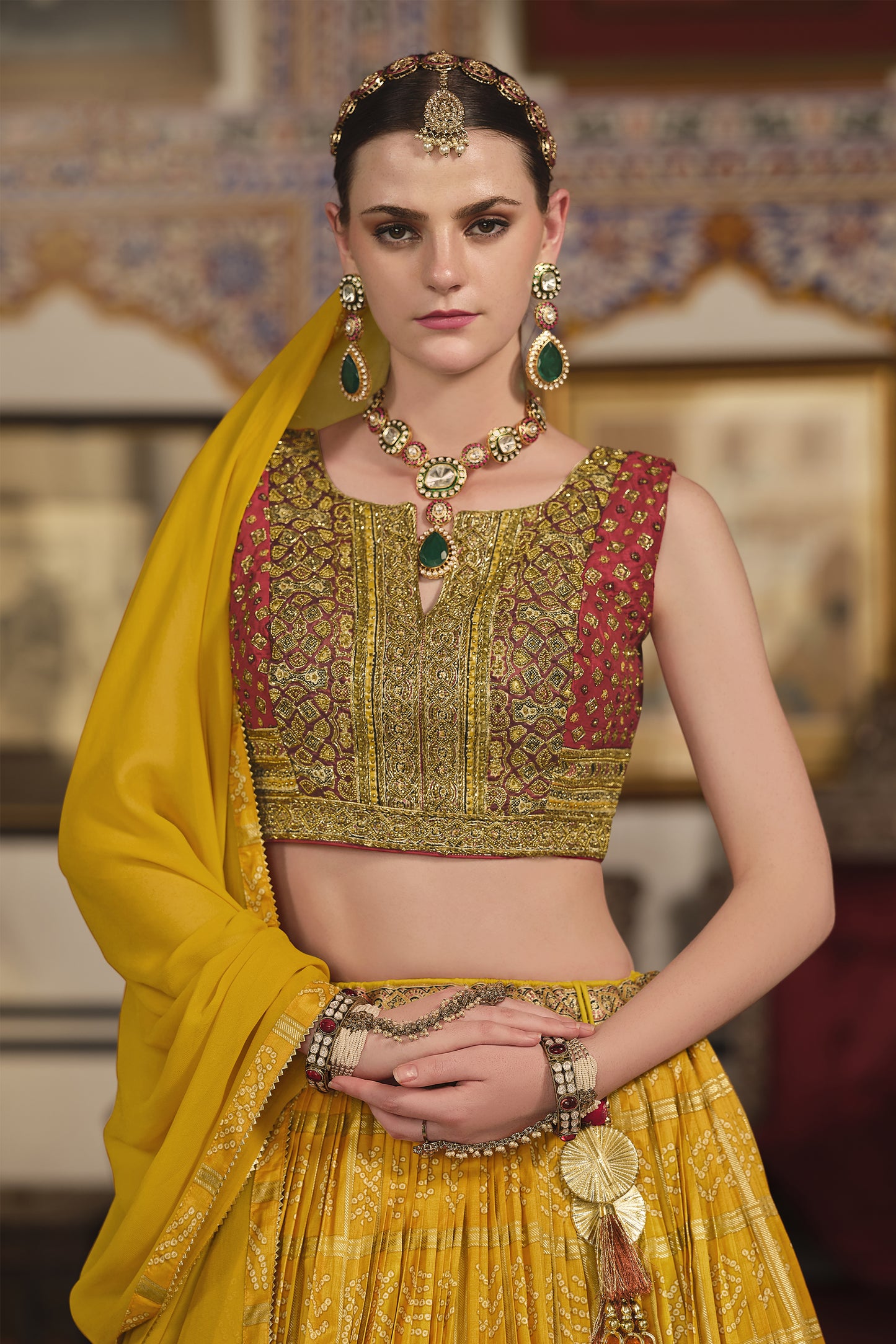 "Traditional lehengas for modern Indian Americans."