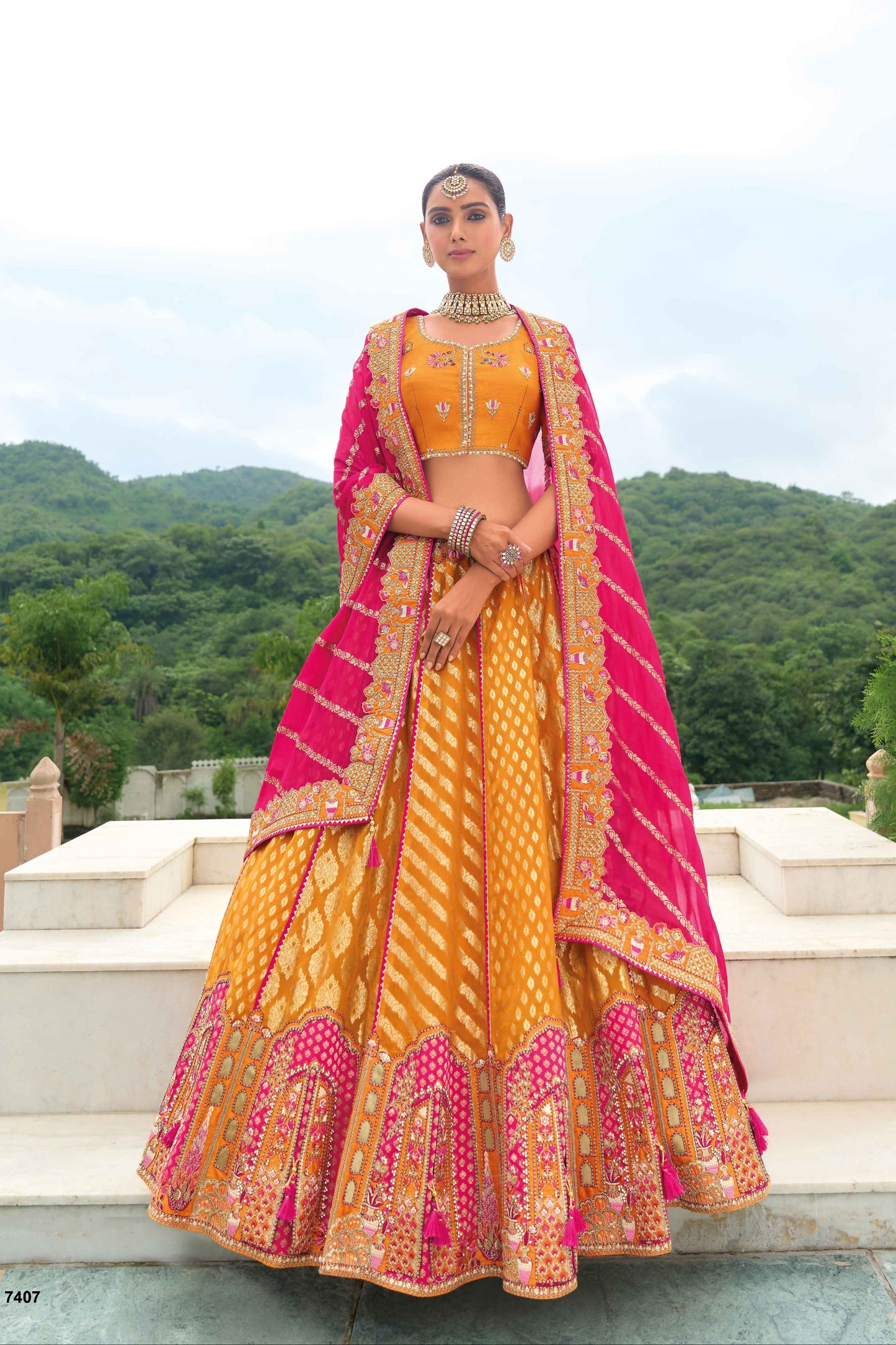 "Celebrate Indian roots in the U.S. with our lehengas."