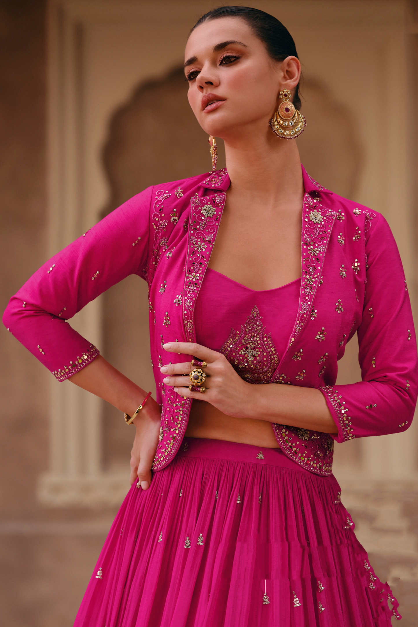 "Dazzling lehengas for Eid and Diwali in the USA."