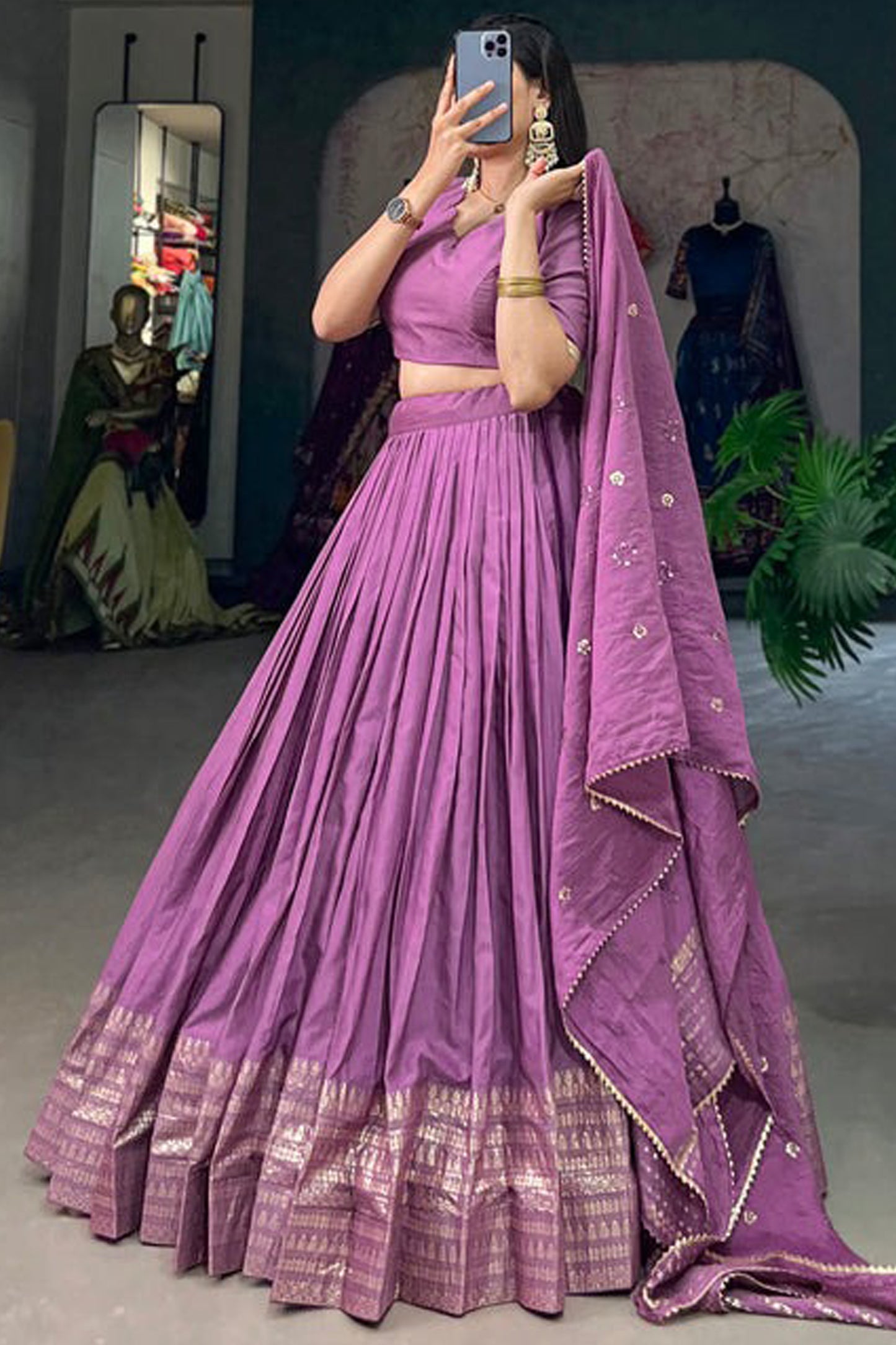 "Lehengas for Indian baby showers in the U.S."