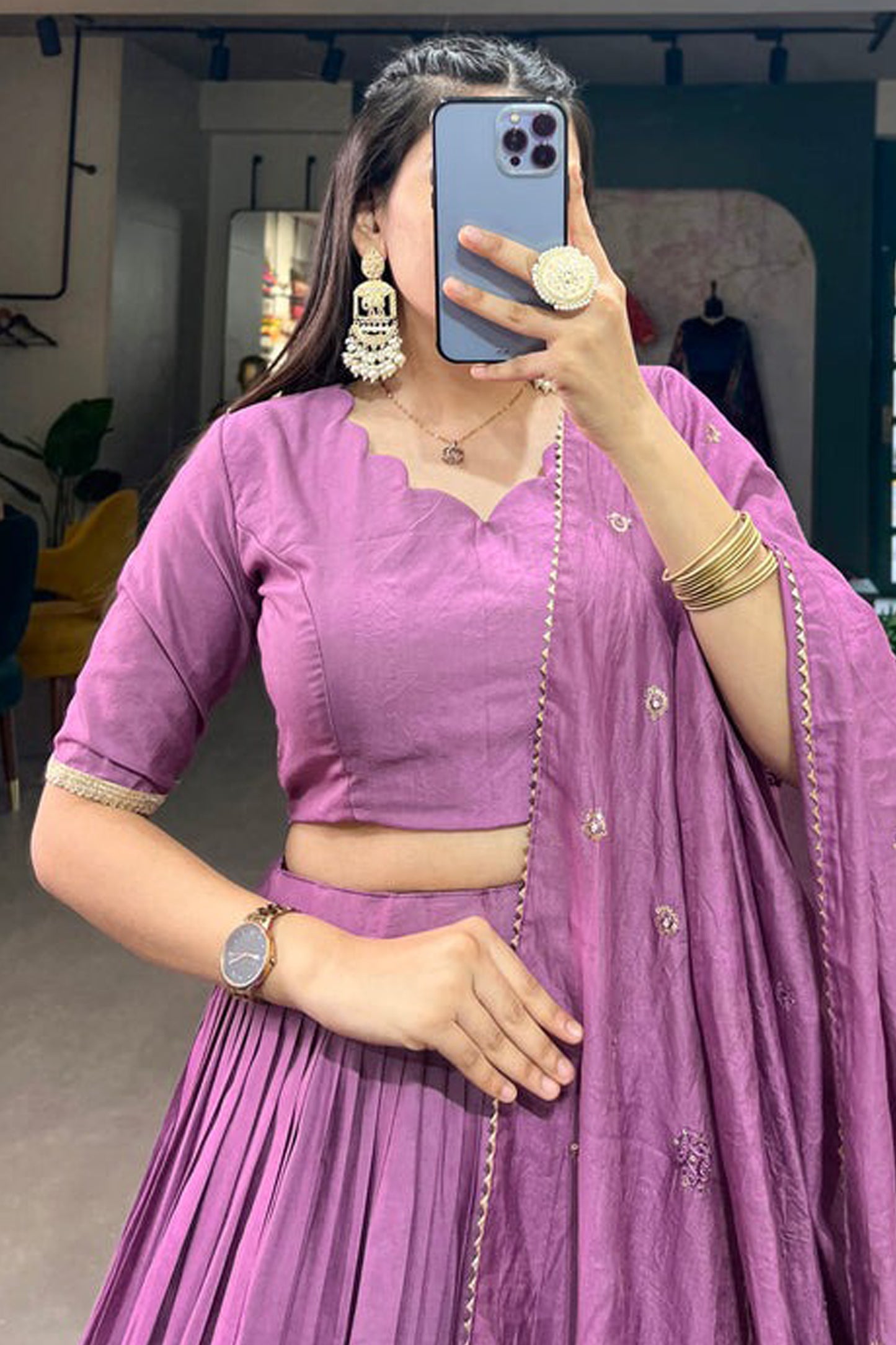 "Lehengas for Indian baby showers in the U.S."