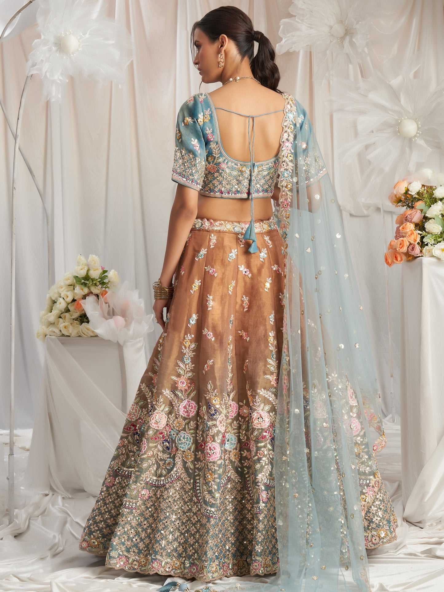 "Celebrate Indian roots in the U.S. with our lehengas."